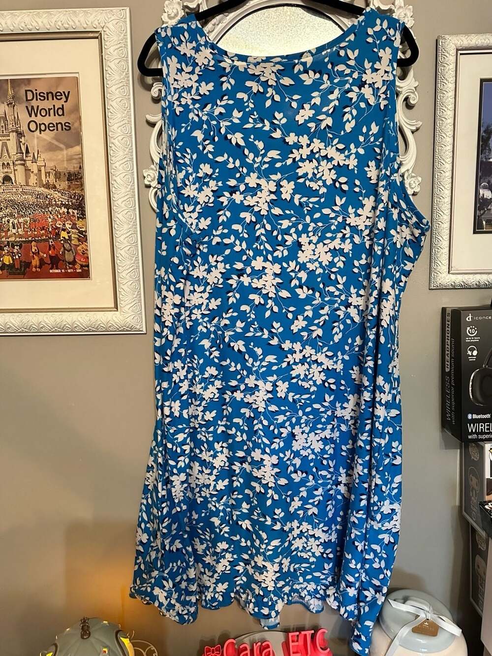 Draper James Blue White Floral Tank Sleep Dress Nightgown XXL/XXXL - Picture 5 of 6